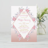 Roos Gold Mexican Mis Quince Invitation Kaart (Staand voorkant)