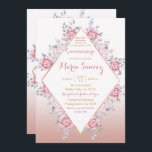 Roos Gold Mexican Mis Quince Invitation Kaart<br><div class="desc">Roos Gold Mexican Mis Quince Invitation Mis Quince Anos,  15e verjaardag</div>