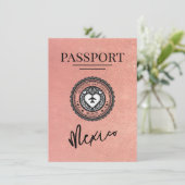 Roos Gold Mexico Passport Bewaar de datum Save The Date (Staand voorkant)