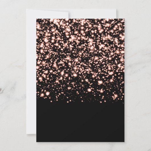 Roos Gold Midnight Glam Gewijzigd Verlaagd Huwelij Kaart (Achterkant)