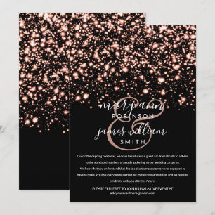 Roos Gold Midnight Glam Gewijzigd Verlaagd Huwelij Kaart