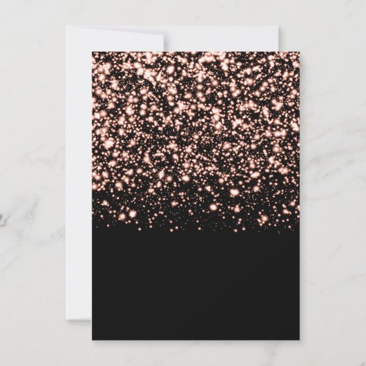 Roos Gold Midnight Glam Sweet 16 Birthday Party Save The Date (Achterkant)