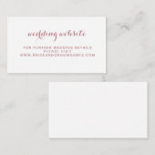 Roos Gold Minimal Eenvoudige Bruiloft Website Informatiekaartje (Voorkant / Achterkant)