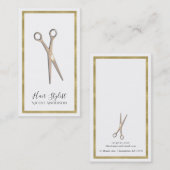 Roos Gold Minimal Gold Border Hair Stylist Visitekaartje (Voorkant / Achterkant)