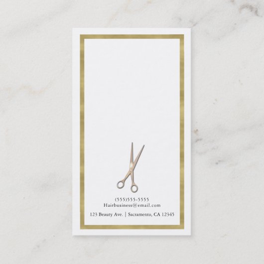 Roos Gold Minimal Gold Border Hair Stylist Visitekaartje (Achterkant)