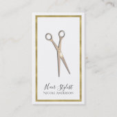 Roos Gold Minimal Gold Border Hair Stylist Visitekaartje (Voorkant)