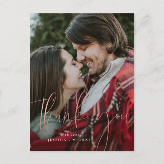 Roos Gold Minimal Typography Dank je kaarten (Voorkant)