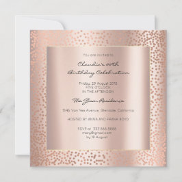 Roos Gold Minimale Stippen Blush Confetti Birthday Kaart