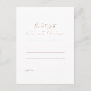 Roos Gold Minimalist Bucket List-kaarten Briefkaart