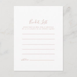 Roos Gold Minimalist Bucket List-kaarten Briefkaart