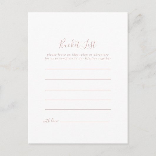 Roos Gold Minimalist Bucket List-kaarten Briefkaart (Voorkant)