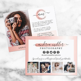 Roos Gold Minimalist Fotograaf Marketing Foto Briefkaart