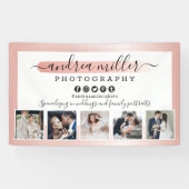 Roos Gold Minimalist Fotograaf Marketing Foto's Spandoek (Horizontaal)