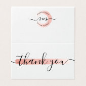 Roos Gold Minimalist Logo Klantenkaart Hartelijk d Kaart (Buitenkant ongevouwen)