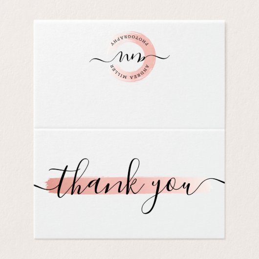 Roos Gold Minimalist Logo Klantenkaart Hartelijk d Kaart (Buitenkant ongevouwen)