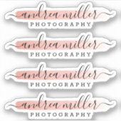 Roos Gold Minimalist Logo Verfwas Aangepast decima Sticker (Voorkant)