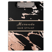 Roos Gold Minimalist Luxury Pink Marble Pattern Klembord (Voorkant)