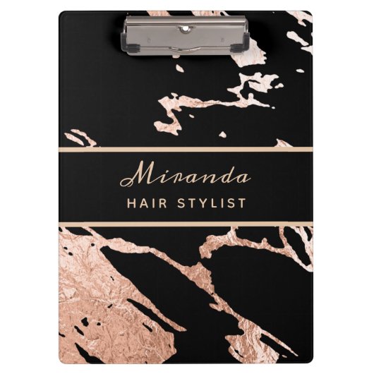 Roos Gold Minimalist Luxury Pink Marble Pattern Klembord (Voorkant)