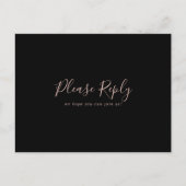 Roos Gold Minimalist Menu Keuze RSVP Briefkaart (Voorkant)