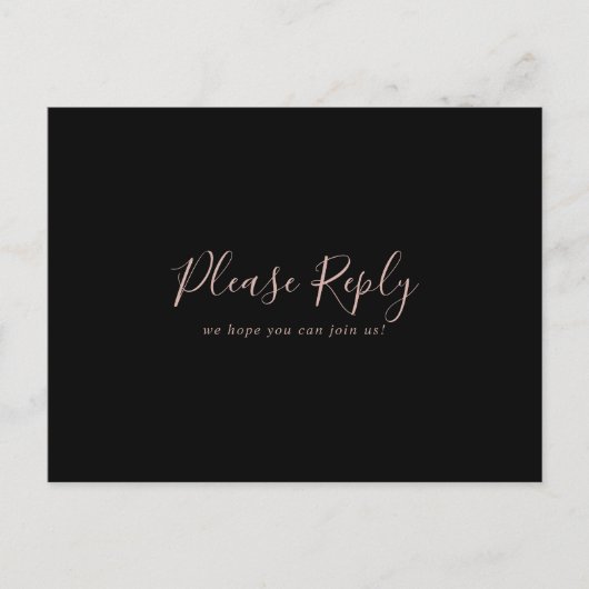 Roos Gold Minimalist Menu Keuze RSVP Briefkaart (Voorkant)