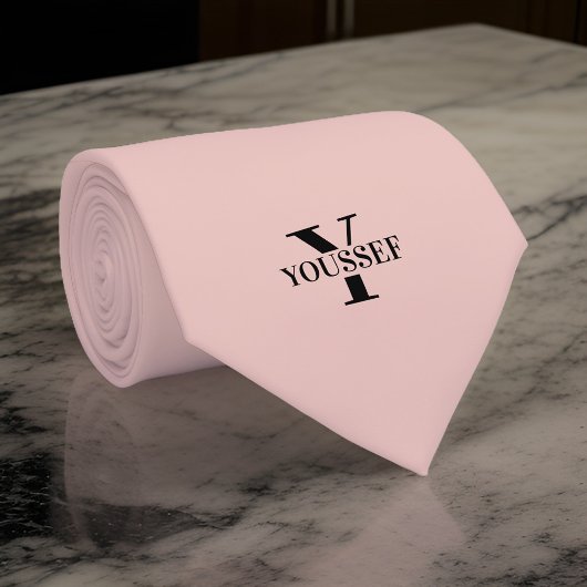 Roos Gold Minimalist Monogrammed Stropdas