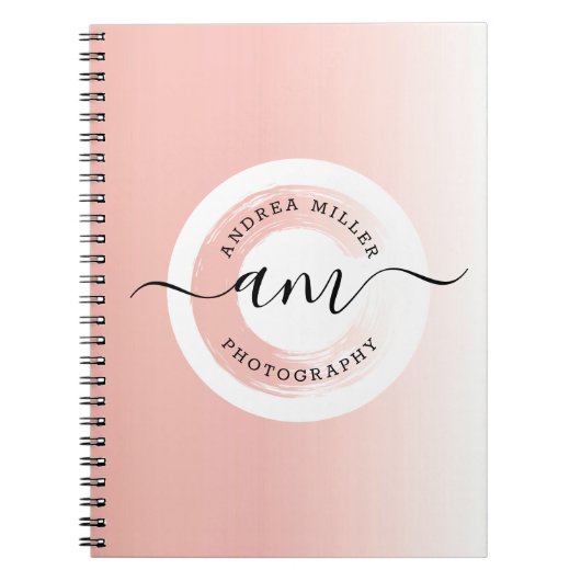 Roos Gold Minimalist persoonlijke Logo legant Notitieboek (Voorkant)