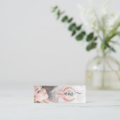 Roos Gold Minimalist Verf Aangepaste Logo foto Mini Visitekaartje (Staand voorkant)