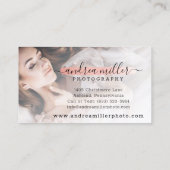 Roos Gold Minimalist Verf Aangepaste Logo foto Visitekaartje (Achterkant)