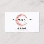 Roos Gold Minimalist Verf Aangepaste Logo foto Visitekaartje (Voorkant)