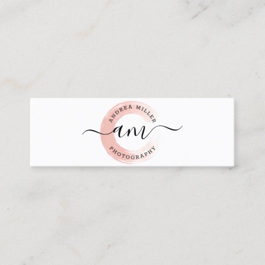 Roos Gold Minimalist Verf Aangepaste Logo Mini Visitekaartje (Voorkant)