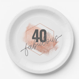 Roos Gold Minimalistisch 40-jarige Faux-Folie Papieren Bordje