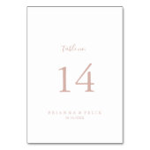 Roos Gold-minimalistisch huwelijksnummer Kaart (Achterkant)