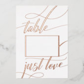 Roos Gold Minimalistisch Kalligrafie Tafelnummer (Voorkant)