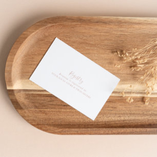 Roos Gold minimalistische huwelijkscadeau register Informatiekaartje