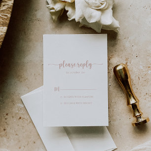 Roos Gold-minimalistische kalligrafie RSVP Kaartje