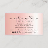 Roos Gold-minimalistische verf Logo Sociale media Visitekaartje (Achterkant)