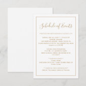 Roos Gold Minimalistische Wedding Schedule Kaart (Voorkant / Achterkant)