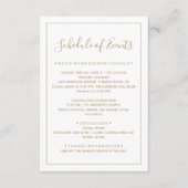 Roos Gold Minimalistische Wedding Schedule Kaart (Voorkant)