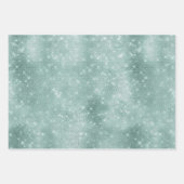 Roos Gold Mint Green Christmas Sparkle Inpakpapier Vel (Voorkant 2)