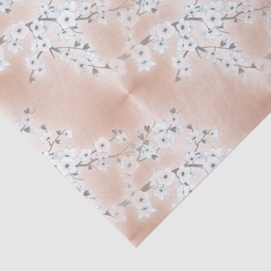 Roos Gold Mint White Cherry Blossom Tissuepapier (Detail)