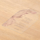 Roos Gold Modern abstract Elegant Trouwen Acryl Uitnodigingen (Laagn)