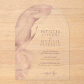 Roos Gold Modern abstract Elegant Trouwen Acryl Uitnodigingen (Voorkant)