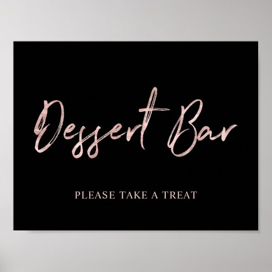 Roos Gold Modern borstelteken dessert Bar Poster (Voorkant)