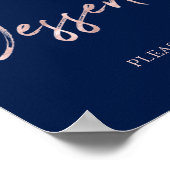 Roos Gold Modern borstelteken dessert Bar Poster (Hoek)