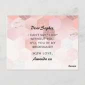 Roos Gold Modern Bridesmaid-voorstel Briefkaart (Achterkant)