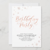 Roos Gold Modern Chic Adult Birthday Party Kaart (Voorkant)