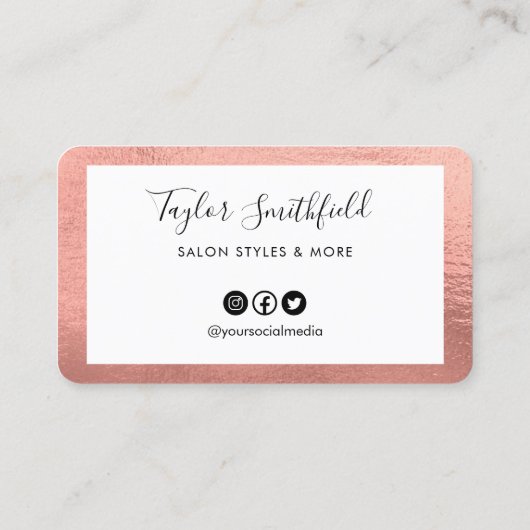 Roos Gold Modern Custom Loyalty Kaart Visitekaartje (Achterkant)