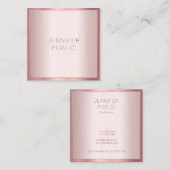 Roos Gold Modern Elegant Minimalist Sjabloon Vierkante Visitekaartje (Voorkant / Achterkant)