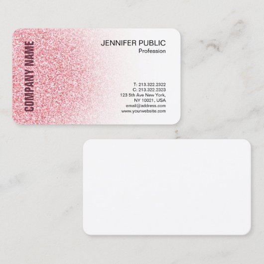 Roos Gold Modern Elegant Minimalist Sjabloon Visitekaartje (Voorkant / Achterkant)