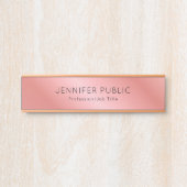 Roos Gold Modern Elegant persoonlijke Sjabloon Deurbordje (Voorkant)